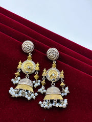 Oxidised Two Tone Designer Dangle Earring
