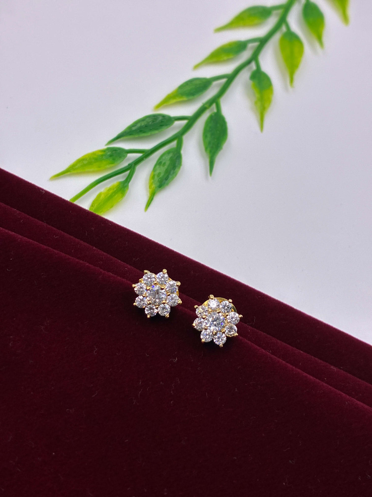 CZ Traditional Floral Stud Earring