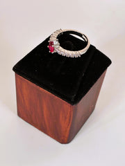 CZ Ruby drop design Finger Ring