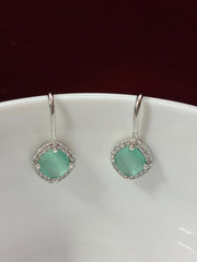 CZ Mint Green Droplet Slip on Earring