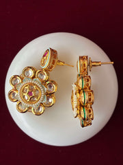 Kundan Oval Beads Elegant Long Necklace set