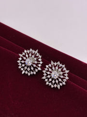 CZ Silver tone glorious Stud Earring