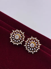 CZ Two tone glorious Stud Earring