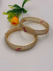 CZ Ruby Broad Designer Bangle