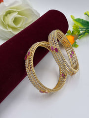 CZ Ruby Broad Designer Bangle