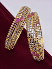 CZ Ruby Broad Designer Bangle