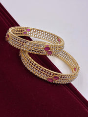 CZ Ruby Broad Designer Bangle
