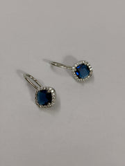 CZ Blue Droplet Slip on Earring