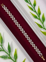 CZ Two Tone Elegant Bracelet