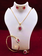 CZ Royale Ruby Combo Pendant Set