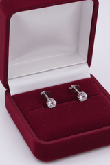 CZ Silver Tone Solitaire Stud Earring