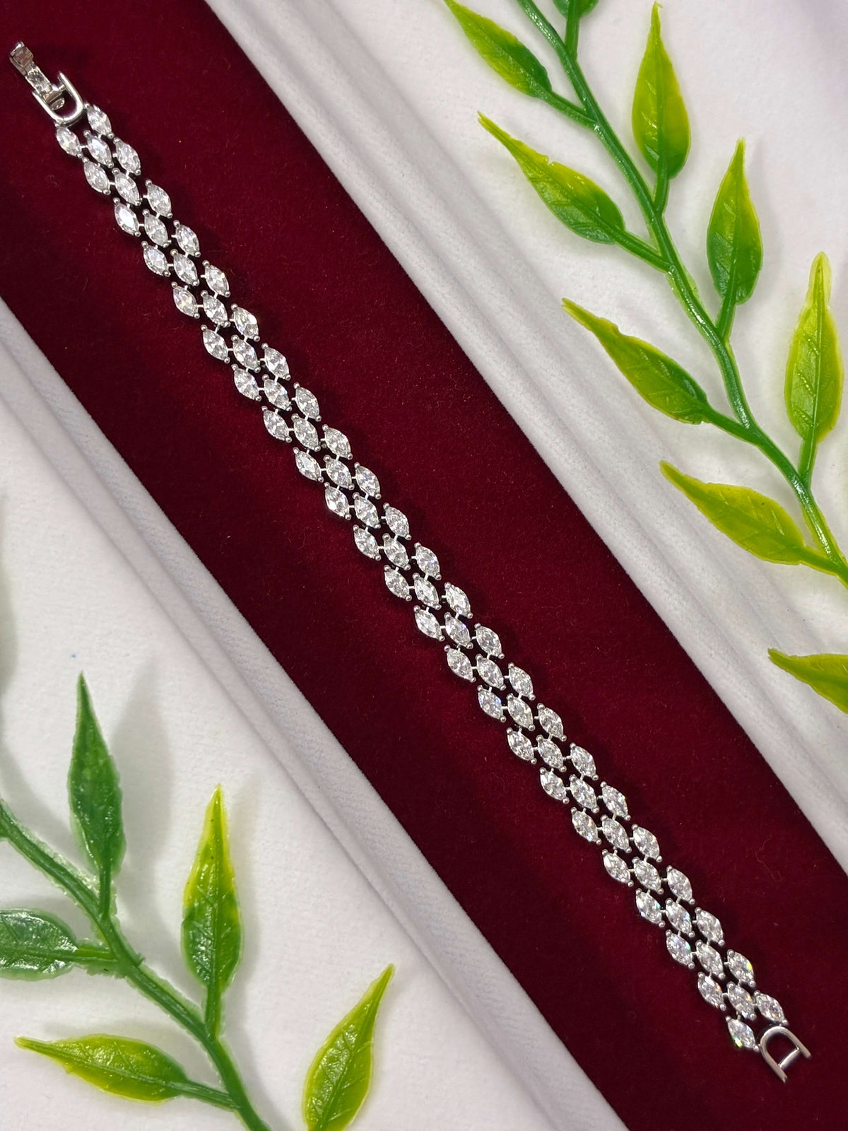 CZ Silver Finish Elegant Bracelet