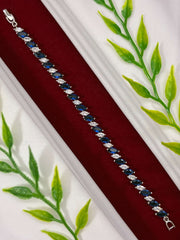 CZ Saffire Silver Finish Bracelet