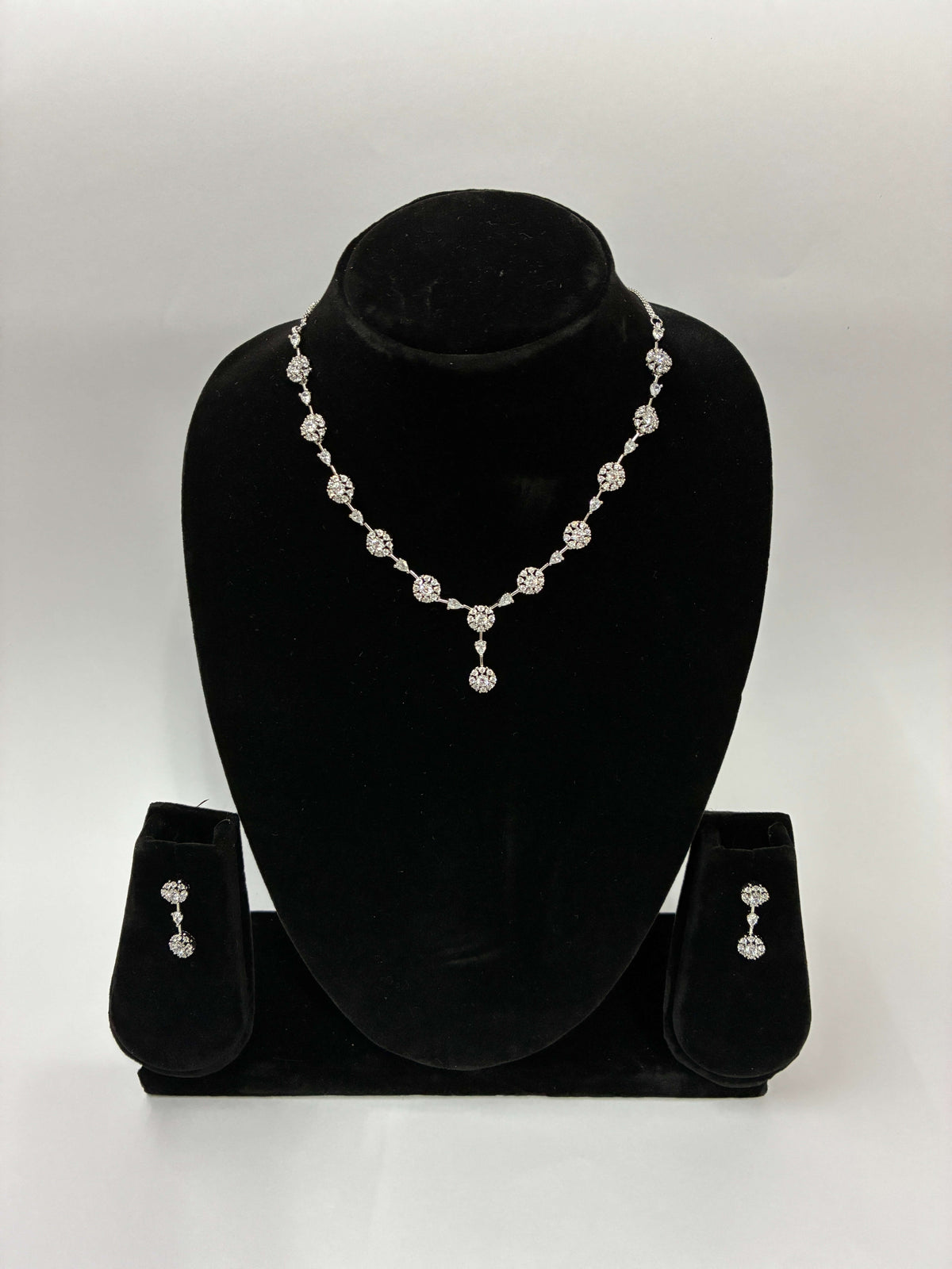CZ Bloom Designer Necklace Set