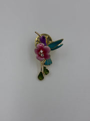 Flying Bird Button Brooch