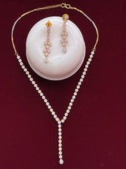 CZ Delicate Line Necklace Set
