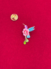 Flying Bird Button Brooch