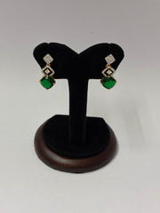 CZ Emerald Green Light weight short Earring