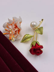 Red Rose Brooch