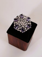 CZ pretty purple designer Finger Ring
