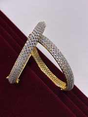 CZ Dual tone Openable Classic Bangle