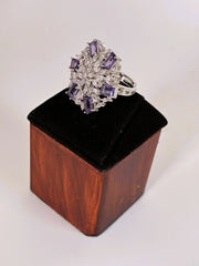 CZ pretty purple designer Finger Ring