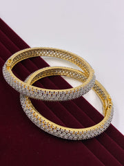 CZ Dual tone Openable Classic Bangle