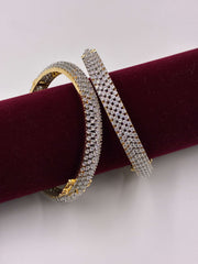 CZ Dual tone Openable Classic Bangle
