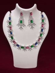 CZ Designer Multi Colour Necklace Set