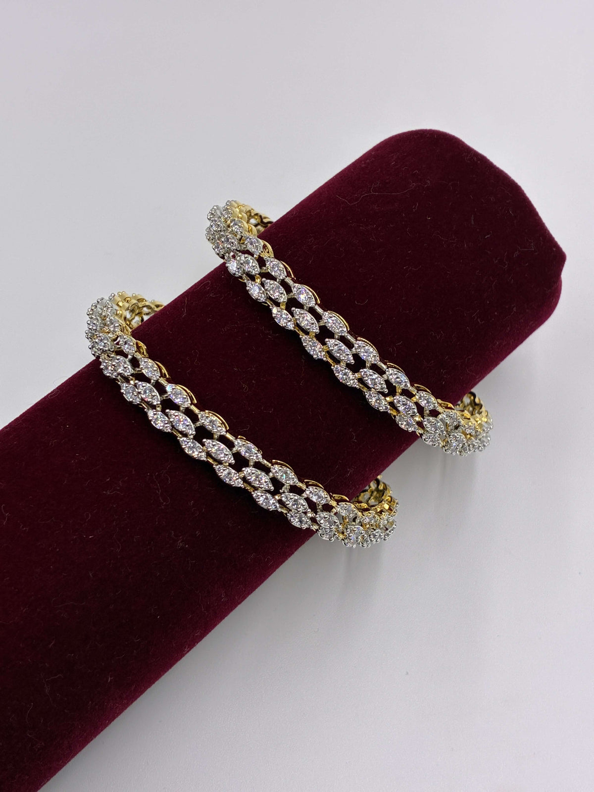 CZ Dual tone Classic Triple Line Bangle