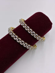 CZ Dual tone Classic Triple Line Bangle