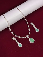CZ Mint Green Necklace Set