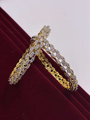 CZ Dual tone Classic Triple Line Bangle