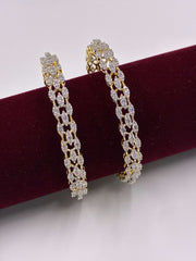 CZ Dual tone Classic Triple Line Bangle