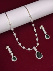 CZ Emerald Green Necklace Set