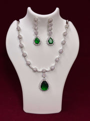 CZ Emerald Green Necklace Set