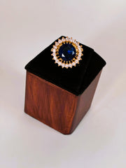 CZ Indigo adjustable Finger Ring