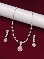 CZ Ruby Necklace Set