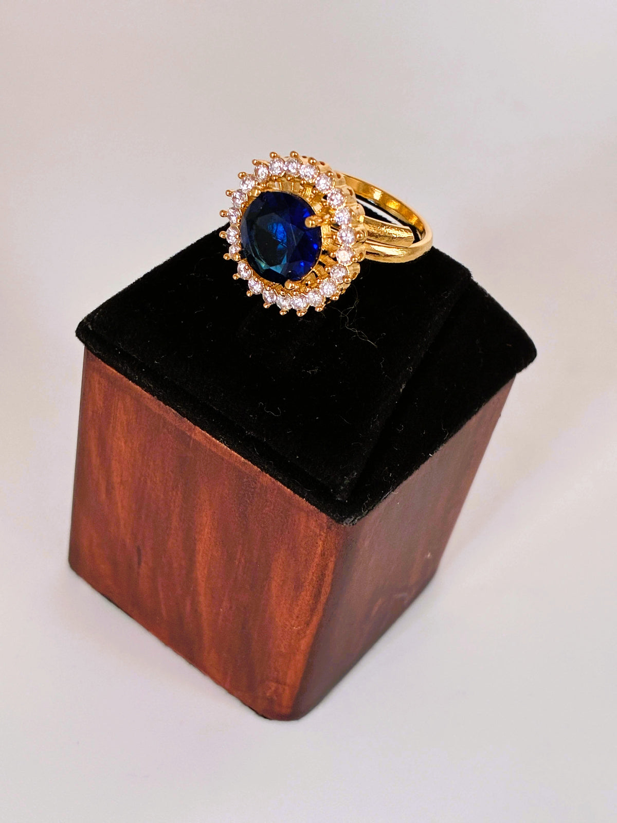 CZ Indigo adjustable Finger Ring