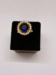 CZ Indigo adjustable Finger Ring