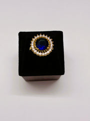 CZ Indigo adjustable Finger Ring