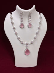 CZ Ruby Necklace Set
