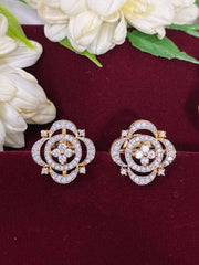 Adorn your ears with this CZ Square stud