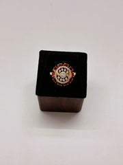 CZ rich Ruby adjustable Finger Ring