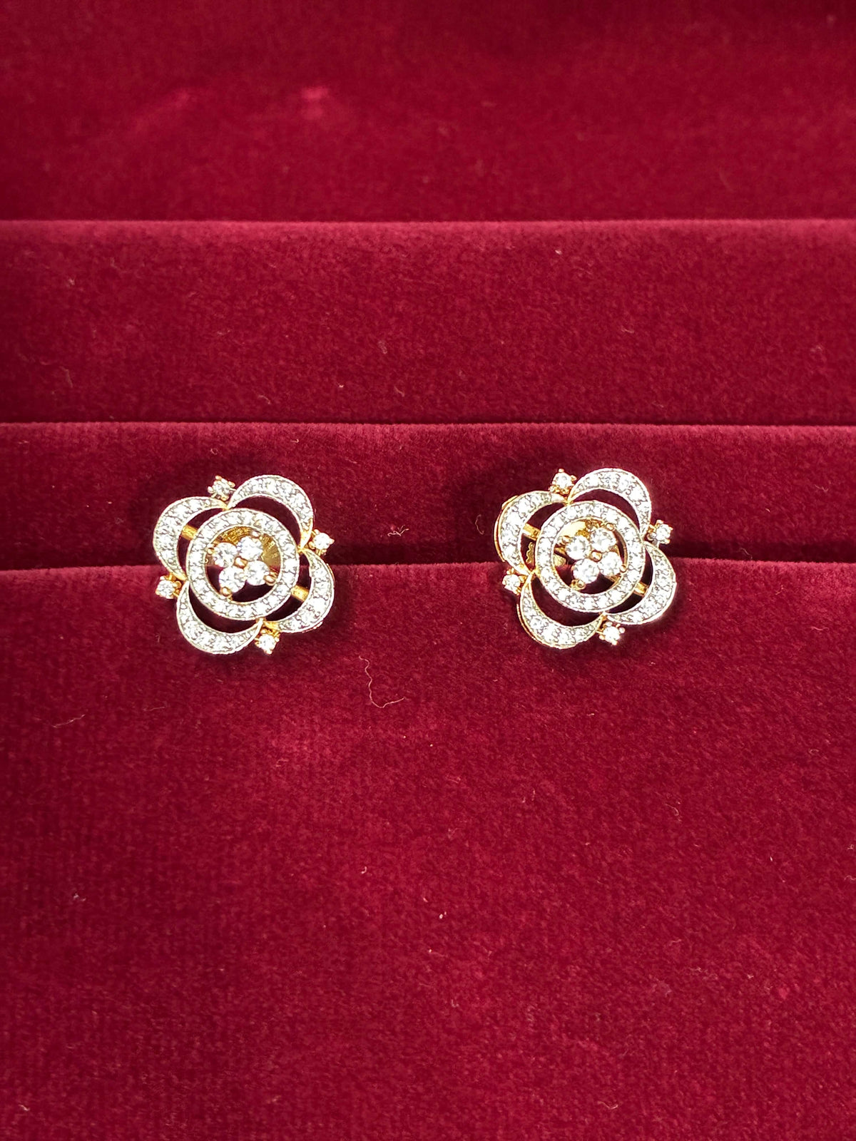 Adorn your ears with this CZ Square stud