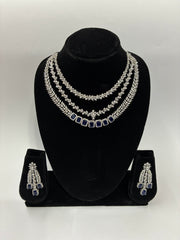 CZ Blue  Layered Necklace Set