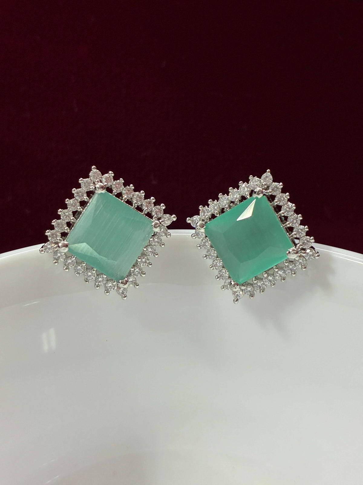 CZ Designer Square stud