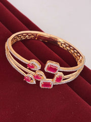 CZ Royal Ruby White Designer openable Kada