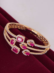 CZ Royal Ruby White Designer openable Kada
