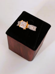 CZ Princess cut adjustable Finger Ring